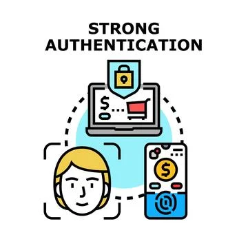 Strong authentication securing online transactions and digital accounts Stock Illustration