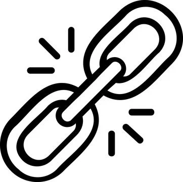Strong backlink connection chain line icon Stock Illustration