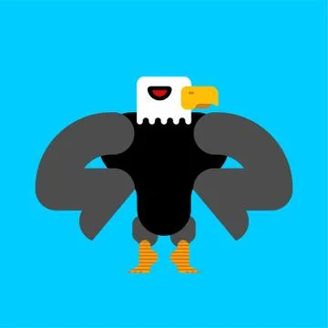 Strong bald eagle isolated. Great powerful bird. Vector illustration. Ilustración de archivo