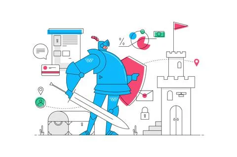 Strong bank guard Stock Illustration