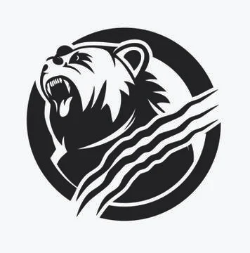 Strong bear head logo design Stock Illustration