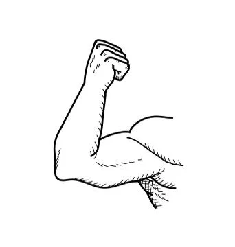 Strong Bodybuilder Bicep Stock Illustration