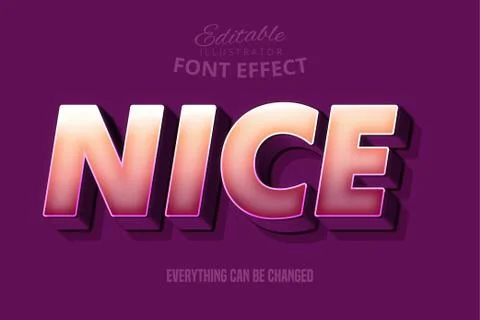 Strong bold 3d font effect, cartoon text style template Stock Illustration