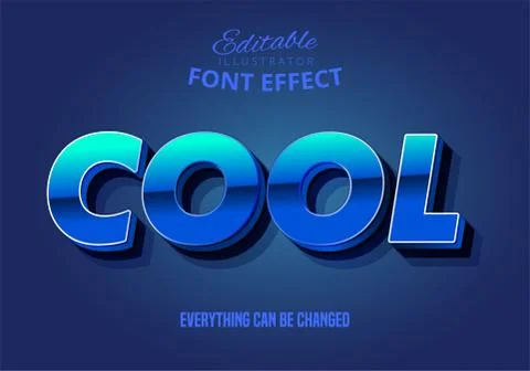 Strong bold 3d text style with dark extrude and cool word Stock Illustration