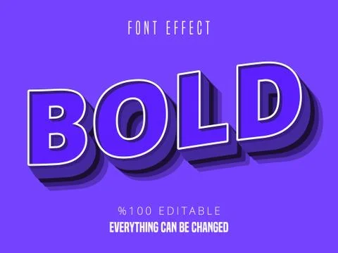 Strong bold modern font effect Stock Illustration