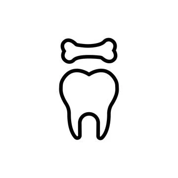 Strong bones and teeth vector icon. Isolated healthy pet food sign design. Stock Illustration