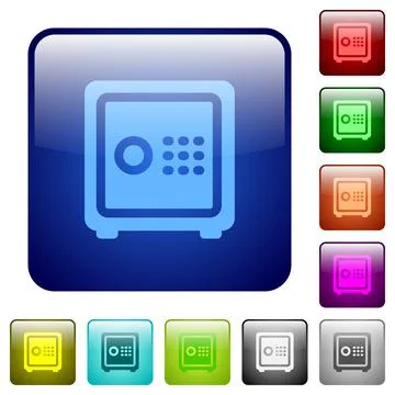 Strong box color square buttons 스톡 일러스트
