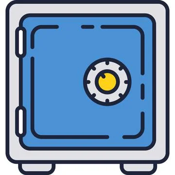 Strong box icon vector safe with door code Stock Illustration