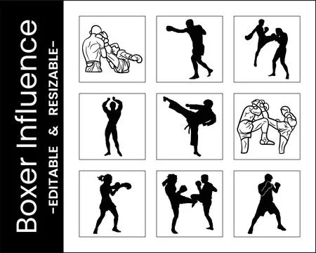 Strong Boxer Athlete Posing for Fight Stock Illustration