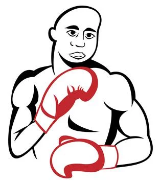 Strong boxer fighter Stock Illustration