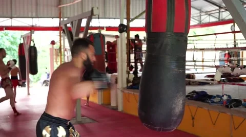 Strong boxer is training. Stock Footage 60782827