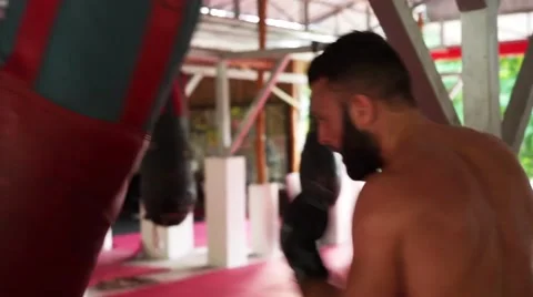 Strong boxer is training. Stock Footage 60782851