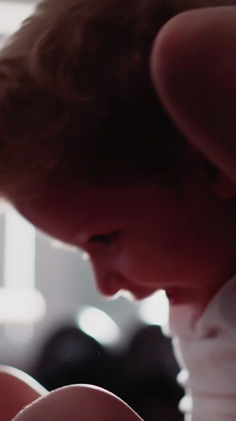 Strong boy puts hands behind head trying to pump up abs Stock Footage 307460404