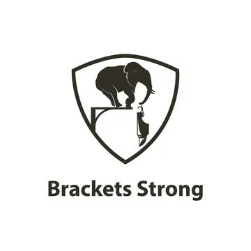 Strong brackets with elephant on Stock Illustration