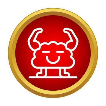 Strong brain icon demonstrating mental power and health Illustrazione stock