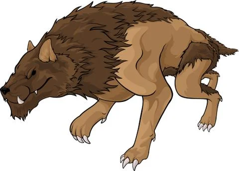 Strong brown warg Stock Illustration