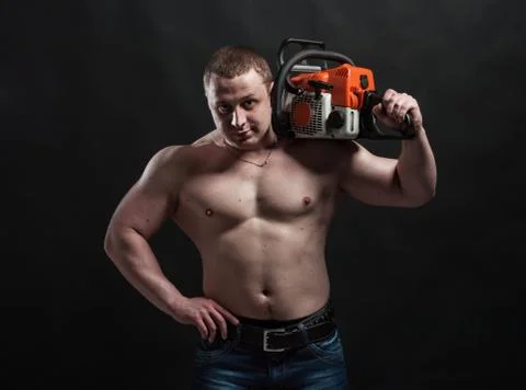 Strong brutal man Stock Photos