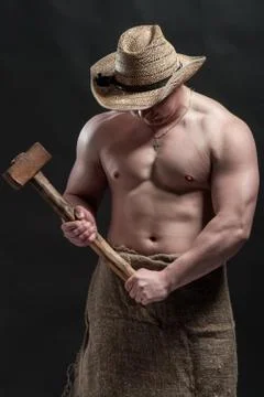 Strong brutal man Stock Photos