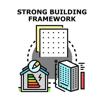 Strong building framework concept presenting construction and engineering Stock Illustration