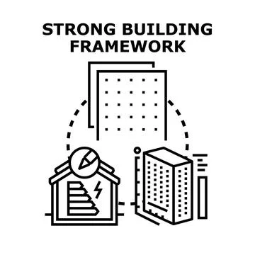 Strong building framework concept presenting construction and engineering Stock Illustration