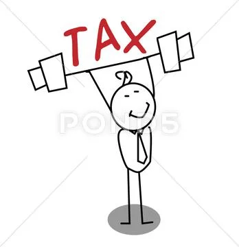 Strong Businessman up the Tax Stock Illustration