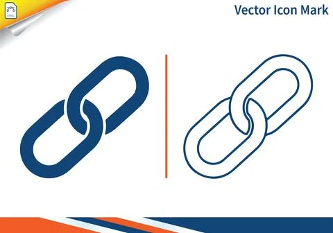 Strong chain link vector icon mark for graphic design element. Illustrazione stock