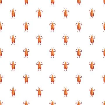 Strong charming cartoon cockroach character flexing muscles acting tough Illustrazione stock