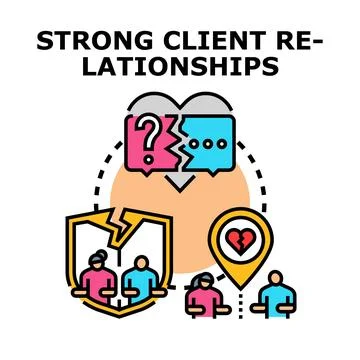 Strong client relationships concept vector icon Stock Illustration