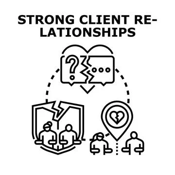 Strong client relationships concept vector icon Stock Illustration