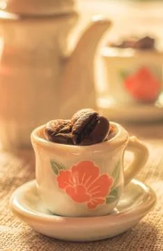 Strong coffee poster. Stock Photos