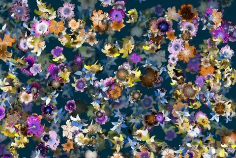 Strong colors spatial floral background Stock Illustration