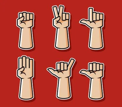 Strong Comic Hand Gesture Stock Illustration