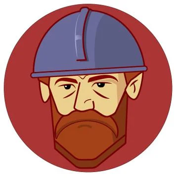 Strong construction worker face 스톡 일러스트