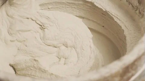 Strong craftsman stirring plaster Video stock 77481786