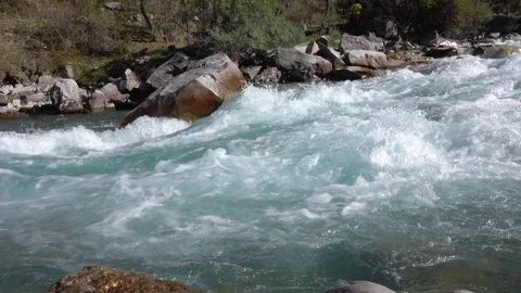 Strong Current of the Big Mountain River Stock-Footage 116560015