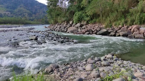 Strong current of a river in Peru. Stockbeeldmateriaal 282217434