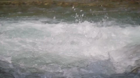 Strong current of water. Mountain river. Close-up 動画素材 196780270