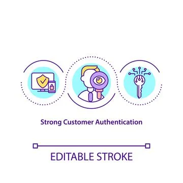 Strong customer authentication concept icon Stockillustratie