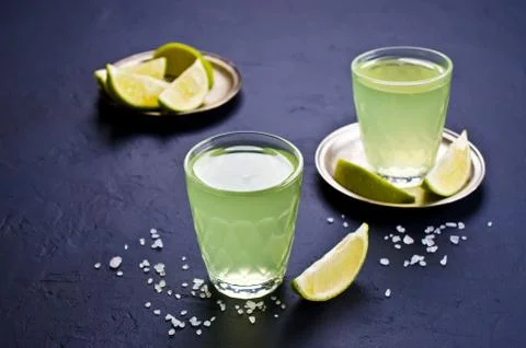 Strong drink on a dark background Stock Photos