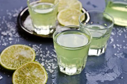 Strong drink on a dark background Stock Photos
