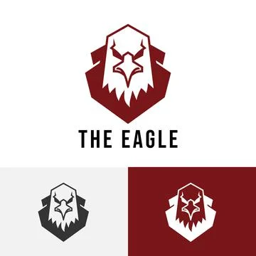 Strong Eagle Falcon Hawk Bird Head Simple Logo Stock Illustration