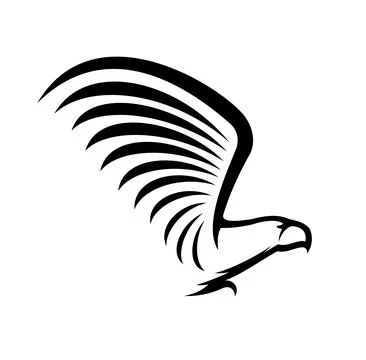 Strong eagle hawk bird vector silhouette symbol Stock Illustration