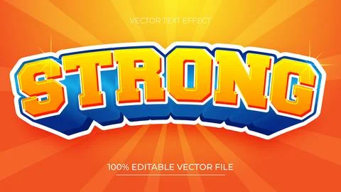 Strong editable text effect with gradient orange and blue colors イラスト素材
