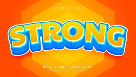 Strong editable text effect in modern trend style Stock Illustration