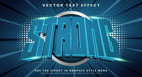 Strong editable text effect template Stock Illustration