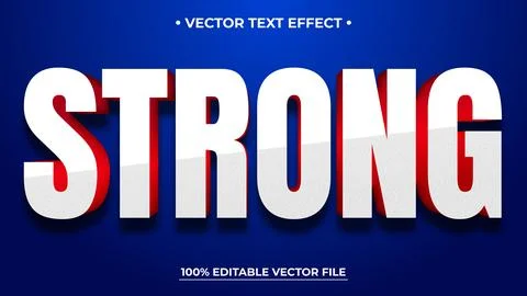 Strong editable vector text effect simple and modern style for banner or post Stock Illustration
