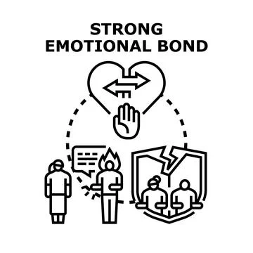 Strong emotional bond relationship problems concept vector Stock Illustration