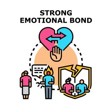 Strong emotional bond relationship problems concept vector Stock Illustration