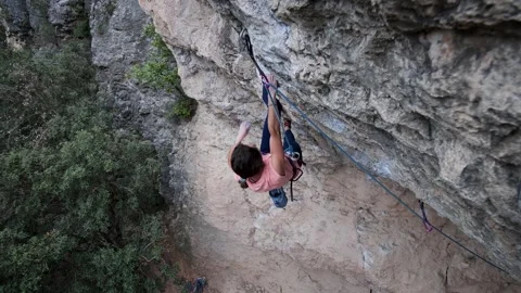 Strong female climber Stock Footage 277126796