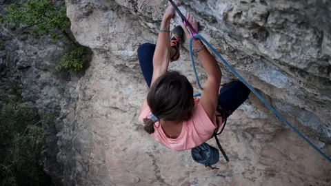 Strong female climber Stock Footage 277183829